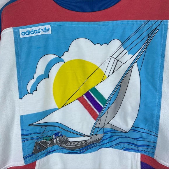 Vintage 1980s Adidas Regatta Sweatshirt Small - Picture 3 of 10